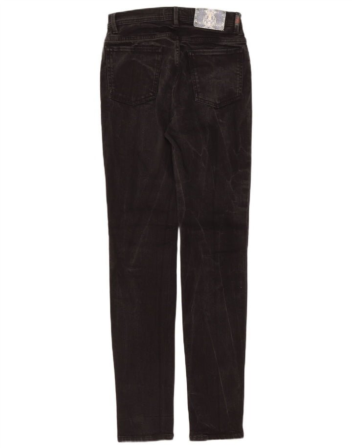 Jeans retos femininos Trussardi W26 L31 algodão preto