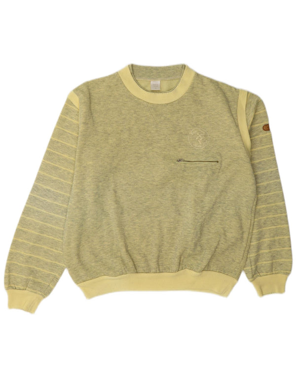Moletom masculino vintage jumper grande listrado amarelo