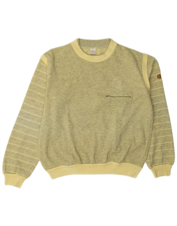 Moletom masculino vintage jumper grande listrado amarelo