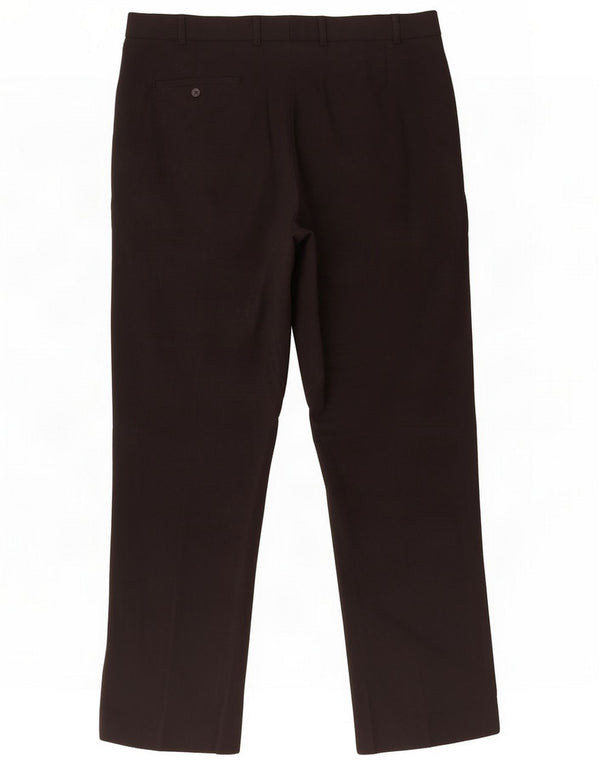 Marks & Spencer Mens Calças de terno reto sob medida W36 L31 Preto