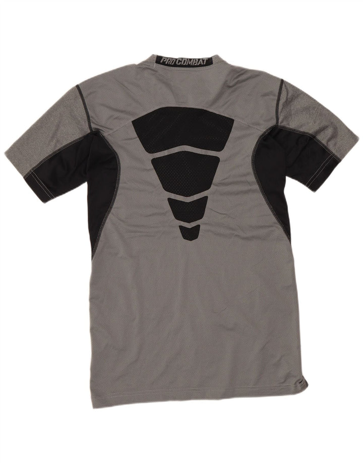 Camiseta Nike masculina Dri Fit Graphic Top grande bloco colorido cinza