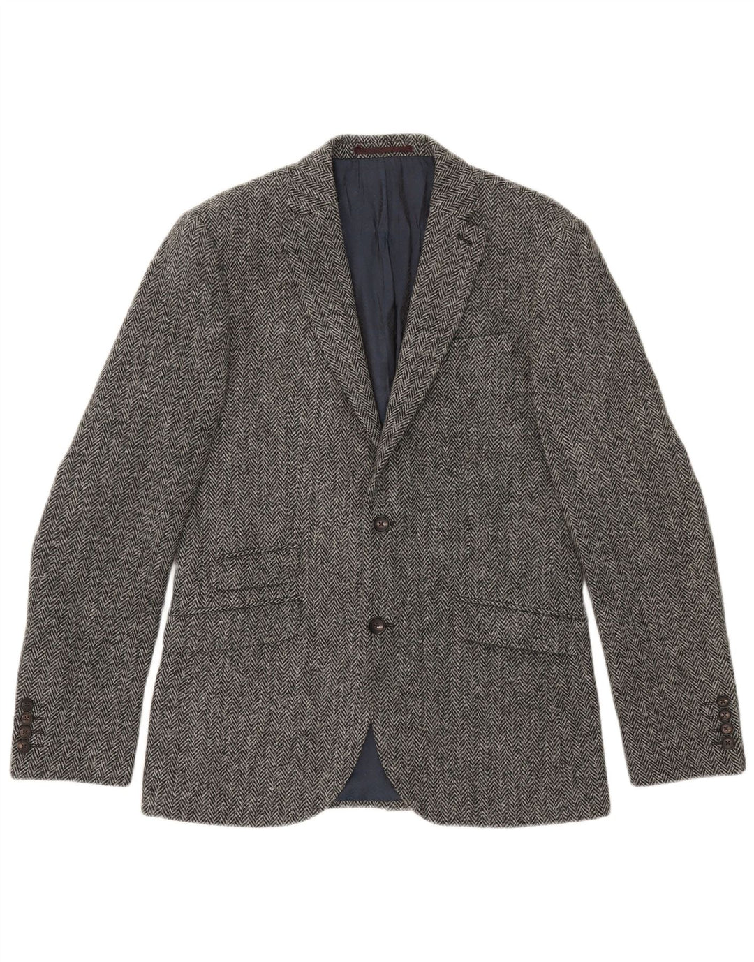 Próximo Jaqueta Blazer Masculina com 2 Botões UK 38 Cinza Médio Chevron