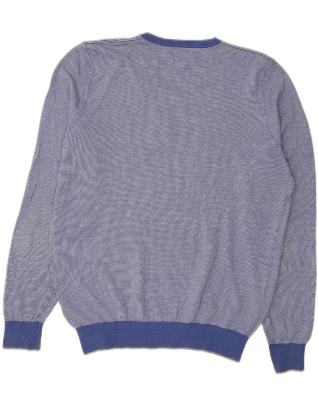 Suéter masculino Massimo Dutti com decote em V grande algodão azul