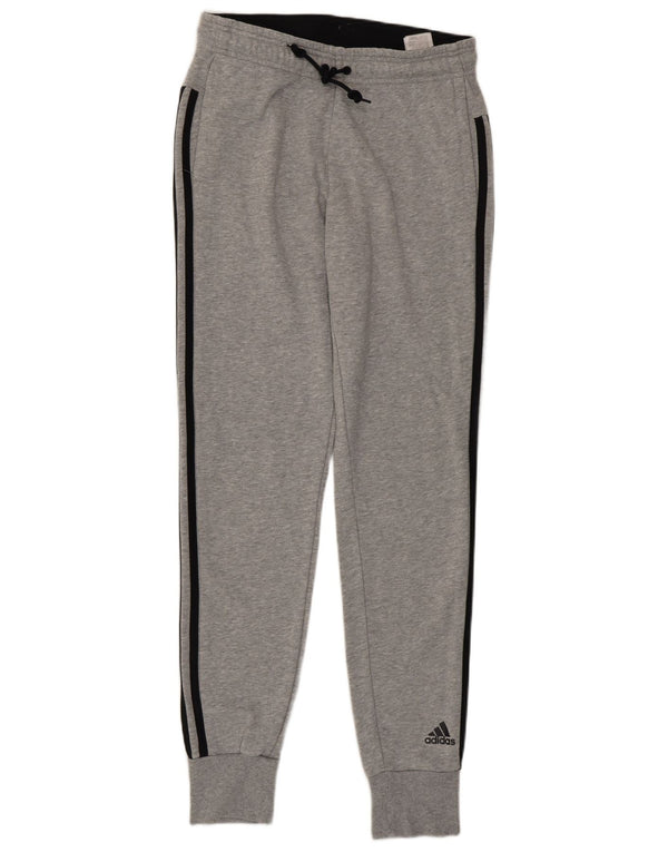 Calças de treino femininas Adidas Joggers UK 8/10 pequeno algodão cinza