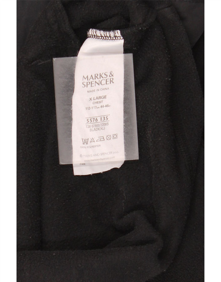 Jaqueta de lã masculina Marks & Spencer Reino Unido 42 XL preto colorblock poliéster