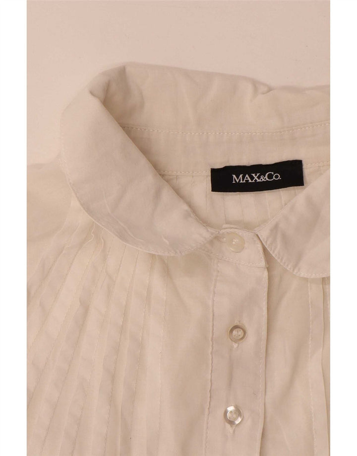 Blusa feminina Max & Co. UK 14 grande branca