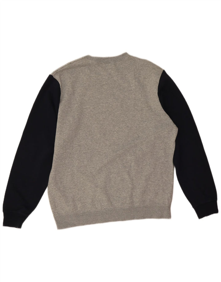 Moletom gráfico masculino Nike Jumper cinza médio algodão colorblock
