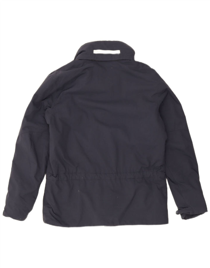 Jaqueta corta-vento masculina Slam com capuz UK 36 nylon azul marinho pequeno