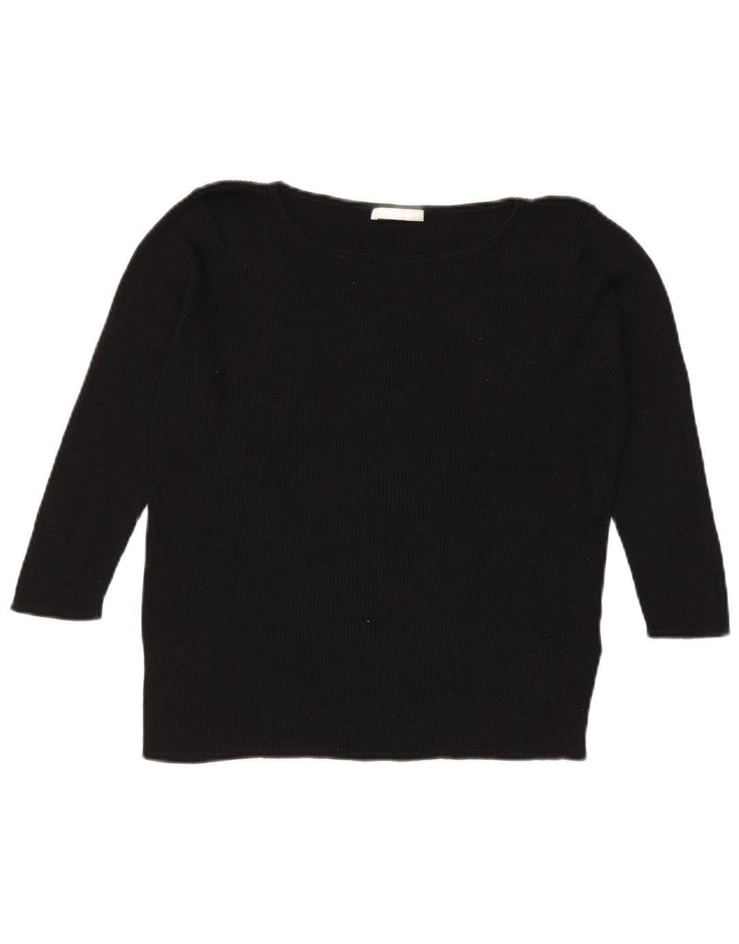 Top feminino Marks & Spencer manga 3/4 UK 18 XL seda preta