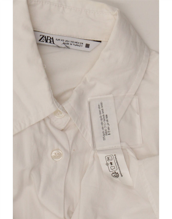 Camisa oversized feminina Zara UK 6 XS algodão branco