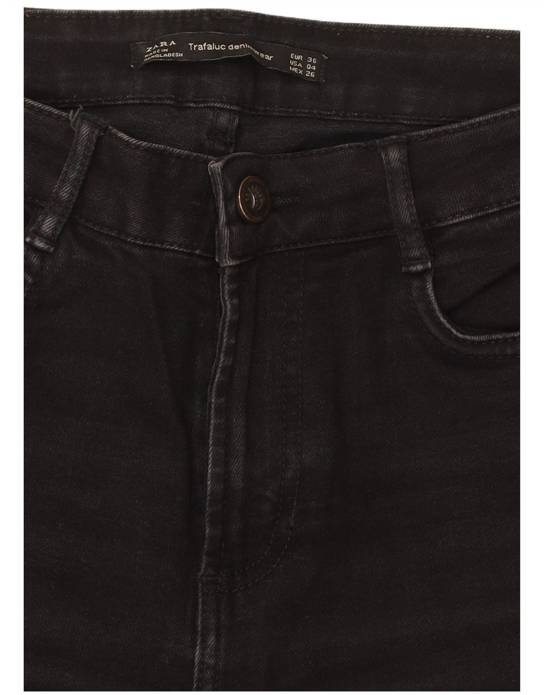 ZARA Jeans retos femininos EU 36 XS W26 L27 preto