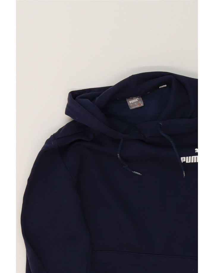 PUMA Womens Hoodie Jumper UK 10 Small Navy Blue Cotton Vintage Puma and Second-Hand Puma from Messina Hembry 