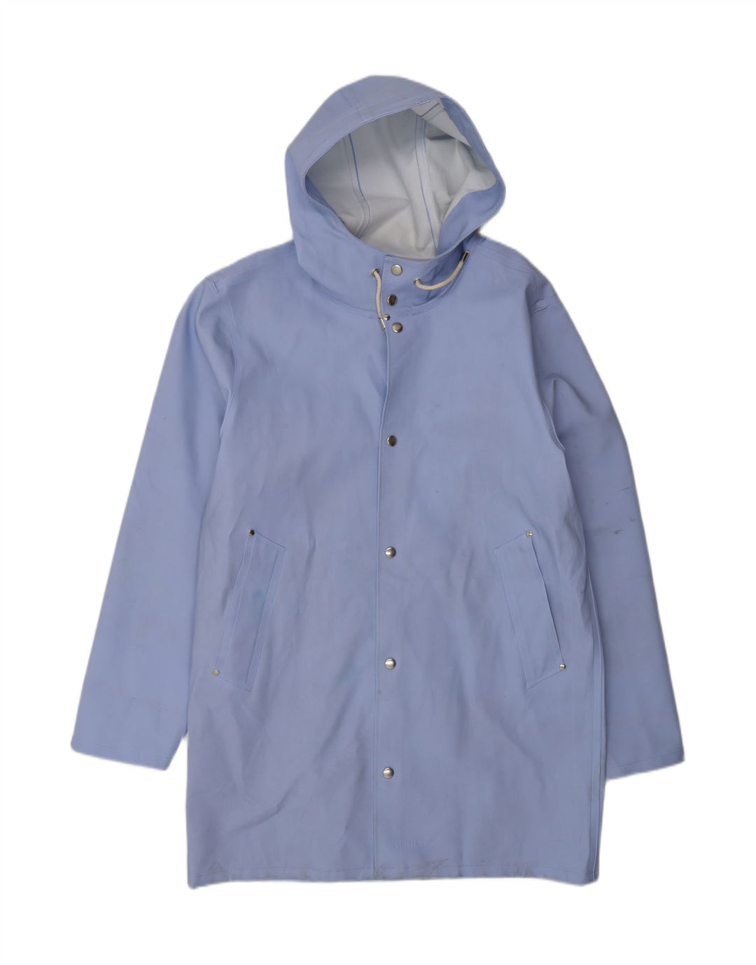 Capa de chuva masculina com capuz Stutterheim UK 40 grande algodão azul