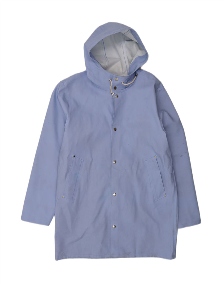 Capa de chuva masculina com capuz Stutterheim UK 40 grande algodão azul