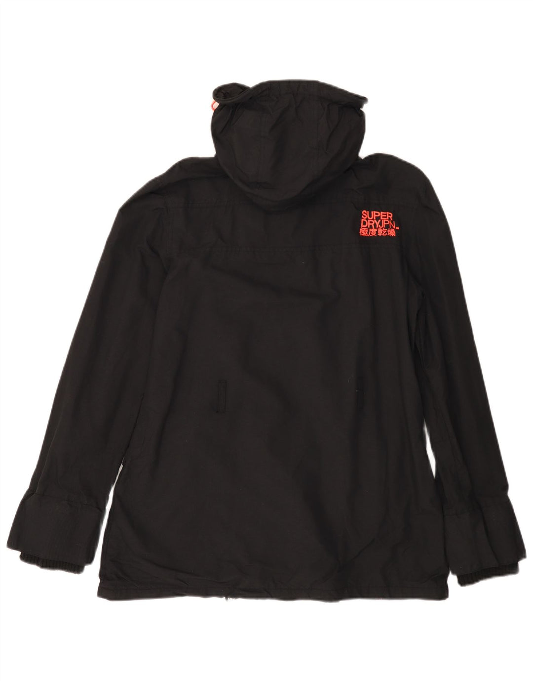 Jaqueta de chuva feminina SUPERDRY Windmac Graphic com capuz UK 16 grande nylon preto