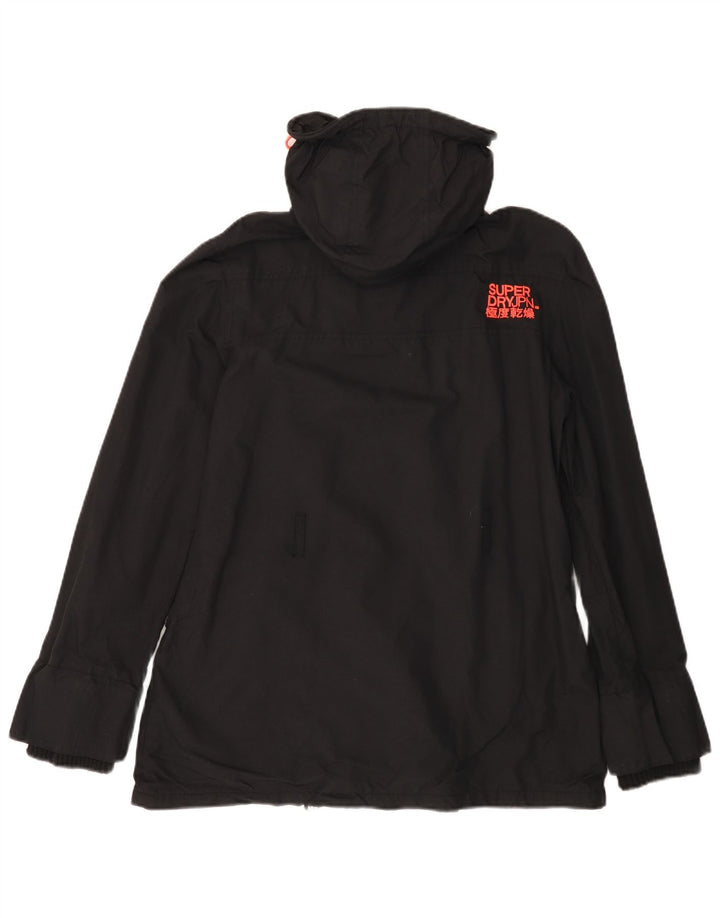 Jaqueta de chuva feminina SUPERDRY Windmac Graphic com capuz UK 16 grande nylon preto