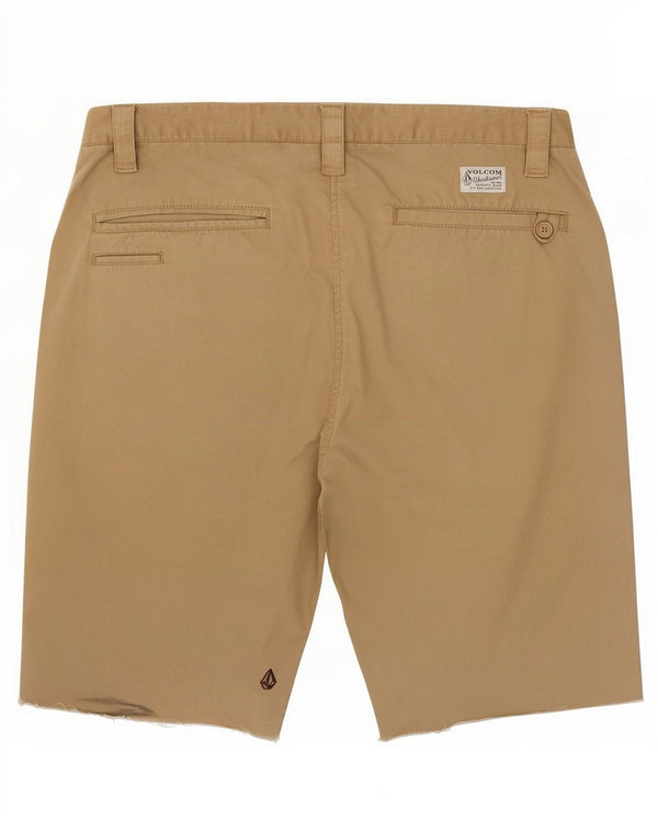 Volcom Mens Workwear Chino Shorts W34 Grande Algodão Marrom