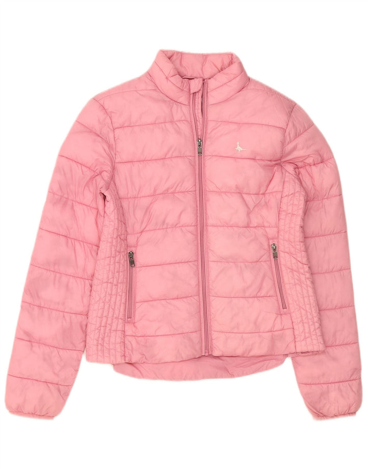 Jaqueta acolchoada feminina Jack Wills Reino Unido 10 pequena poliamida rosa
