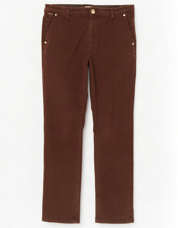 Calça feminina Marks & Spencer Per Una Chino Reino Unido 14 Grande W32 L27 Marrom