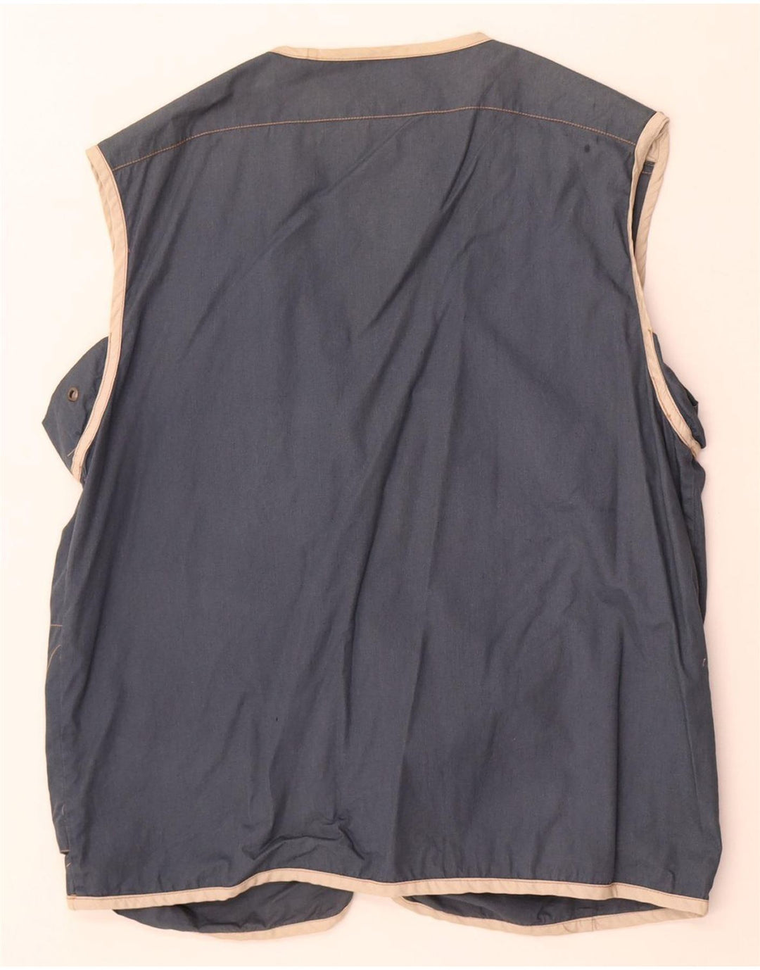 Colete utilitário masculino vintage UK 36 pequeno azul marinho