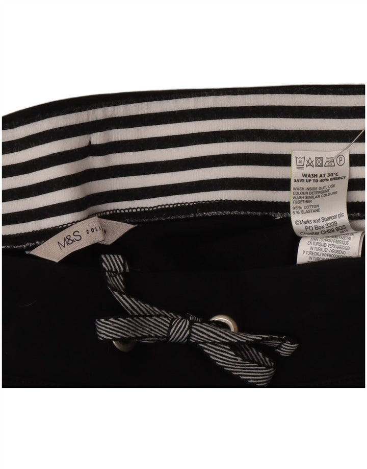 Calça de treino feminina Marks & Spencer Reino Unido 10 pequeno algodão preto