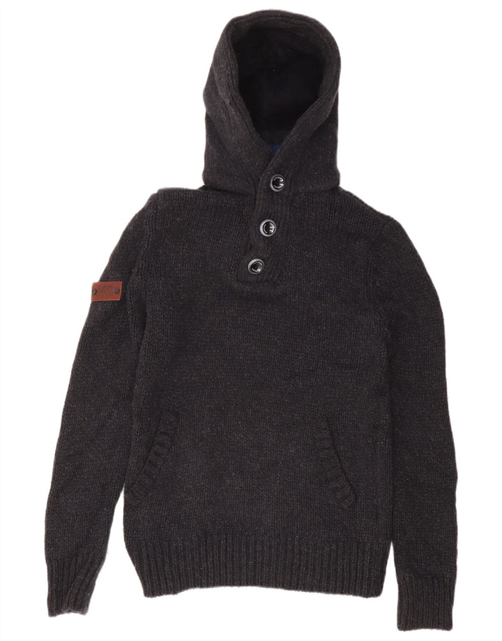 Suéter masculino Superdry com capuz médio azul marinho acrílico