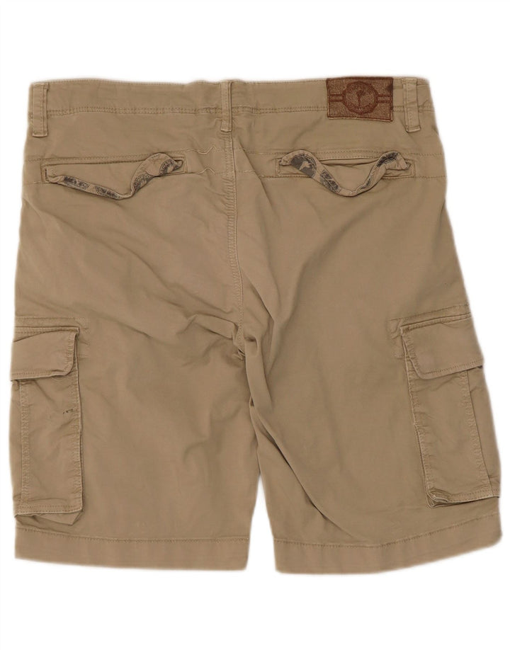 Shorts cargo masculino vintage W33 algodão bege médio