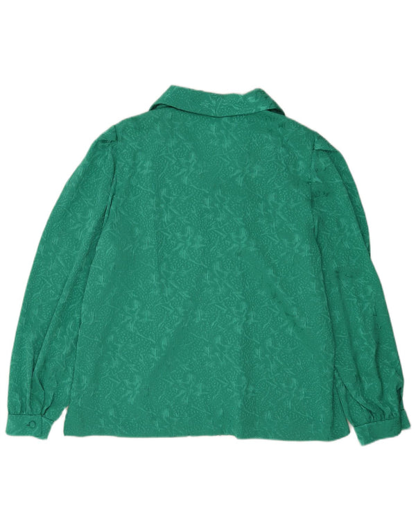 Blusa feminina vintage UK 18 XL verde floral