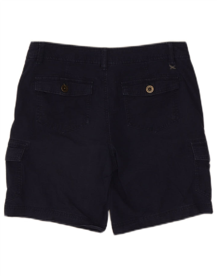 Shorts cargo feminino EDDIE BAUER EUA 2 XS W30 algodão azul marinho