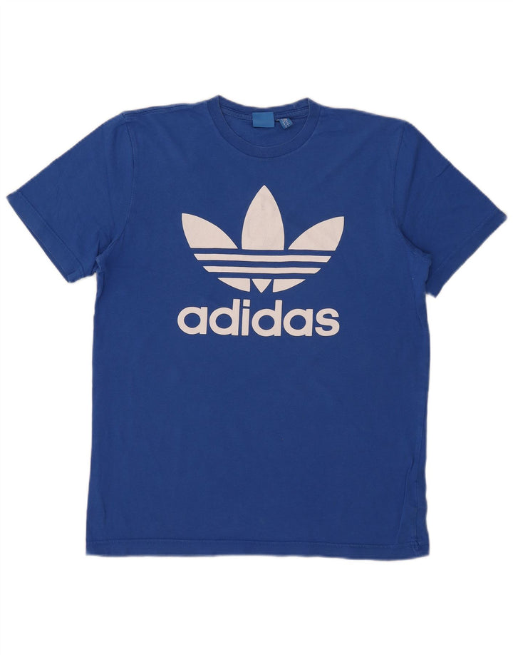 Adidas Mens Graphic T-Shirt Top Médio Algodão Azul