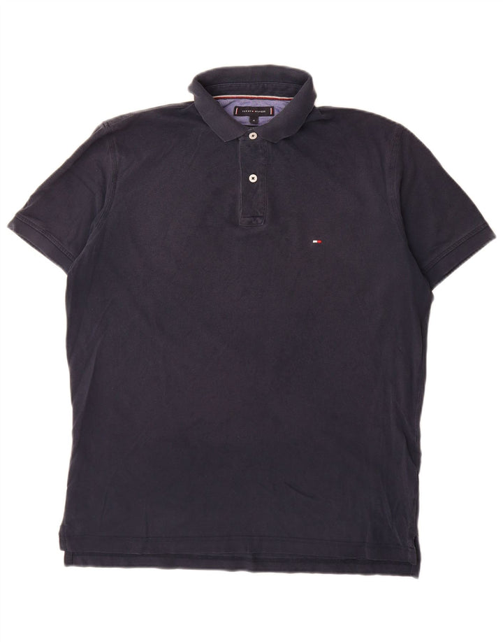 Camisa polo masculina Tommy Hilfiger Regular Fit média azul marinho