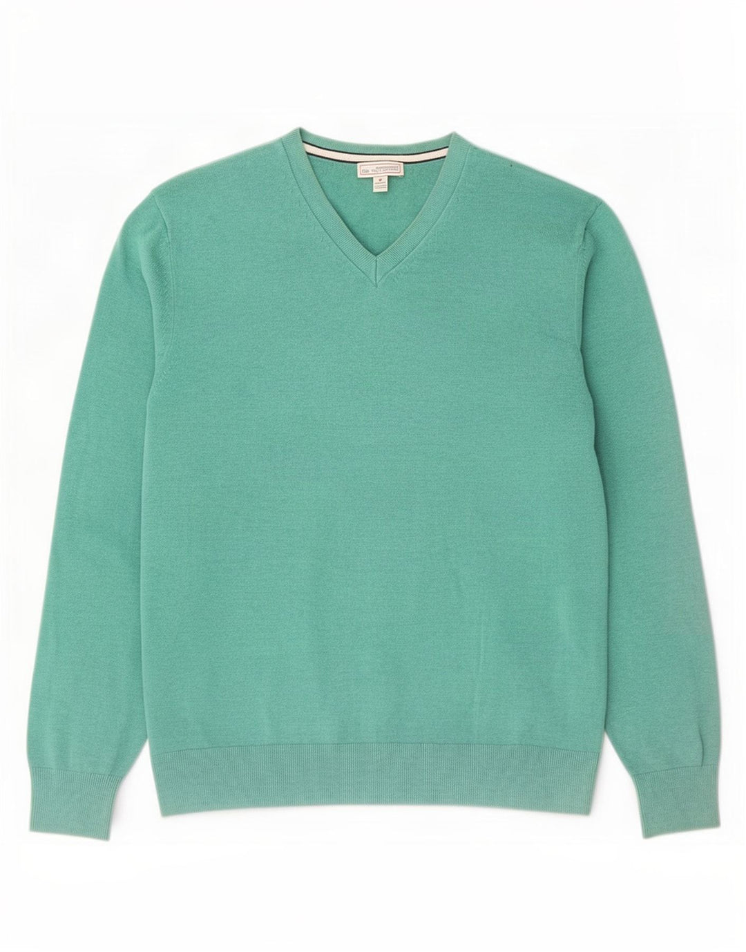 Suéter masculino Gap com decote em V de algodão verde médio