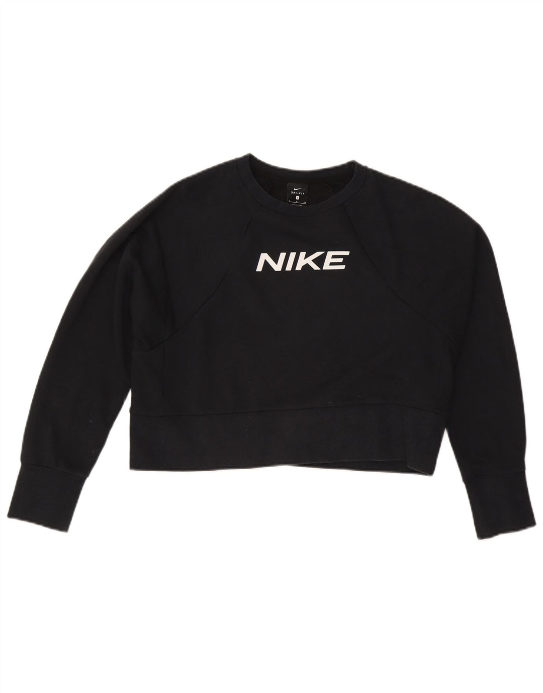 Moletom feminino Nike Crop Graphic Oversized Jumper UK 10 Pequeno Preto