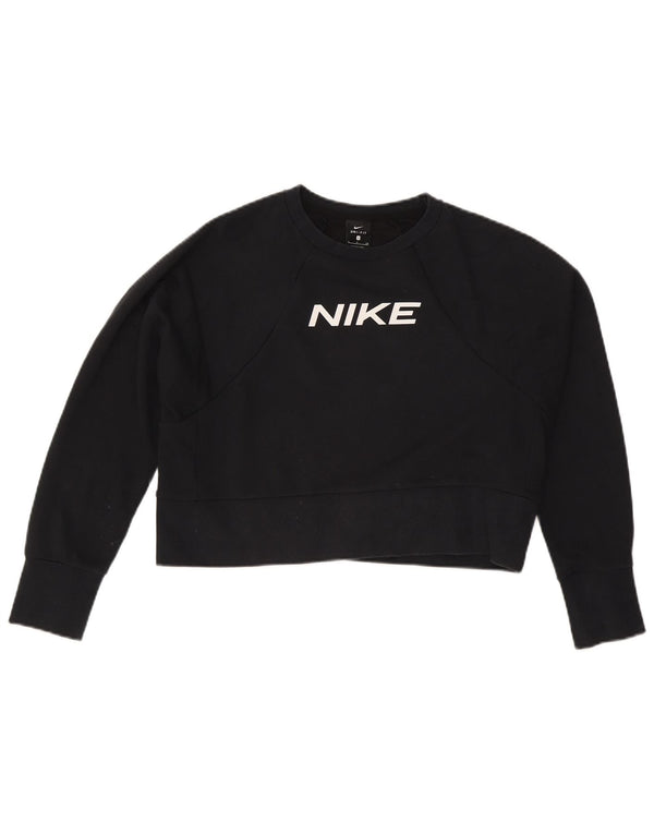 Moletom feminino Nike Crop Graphic Oversized Jumper UK 10 Pequeno Preto