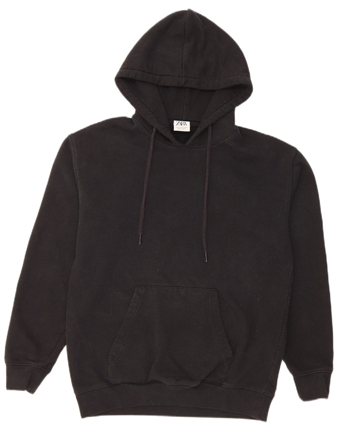 Zara moletom com capuz masculino pequeno algodão preto