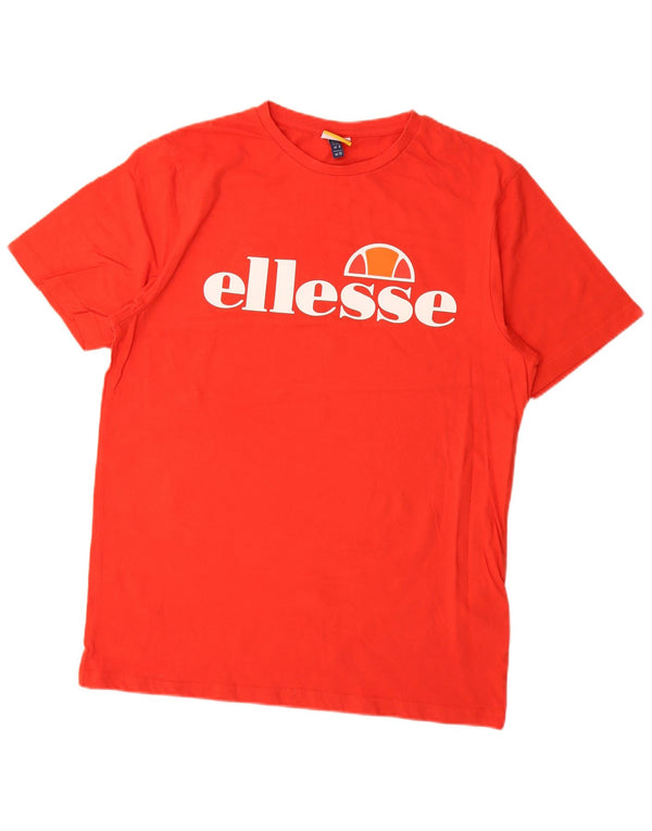Camiseta feminina Ellesse com estampa gráfica UK 12 algodão vermelho médio