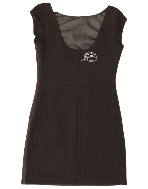 Vestido feminino Desigual com bainha gráfica UK 12 médio preto