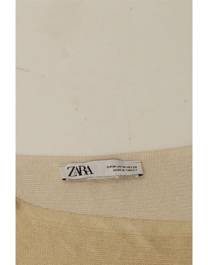 Zara Womens Crop Cami Top Reino Unido 12 Médio Bege