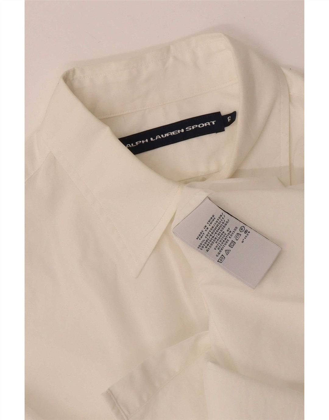 Camisa feminina Ralph Lauren EUA 6 algodão branco médio
