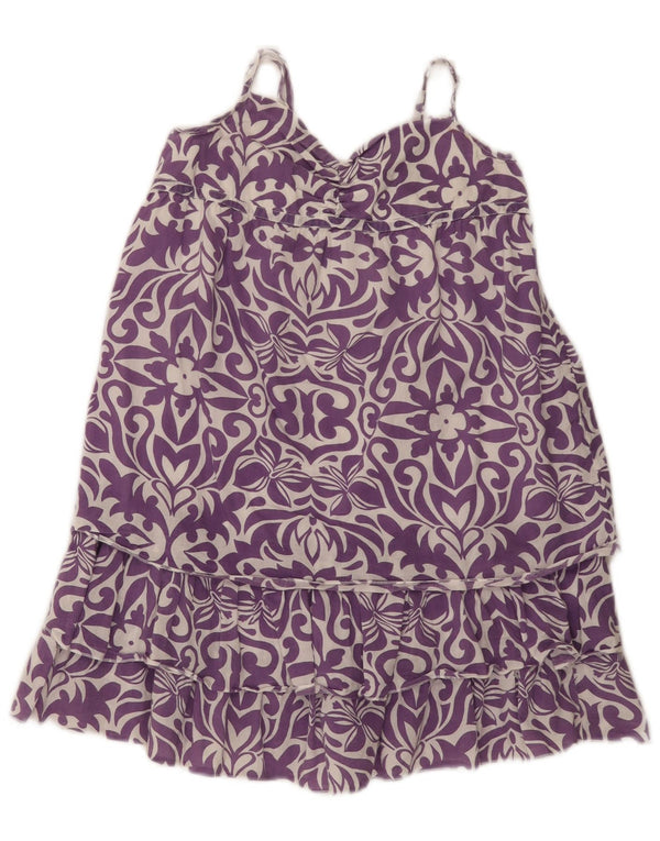 Vestido de verão Benetton para meninas 7-8 anos roxo floral algodão