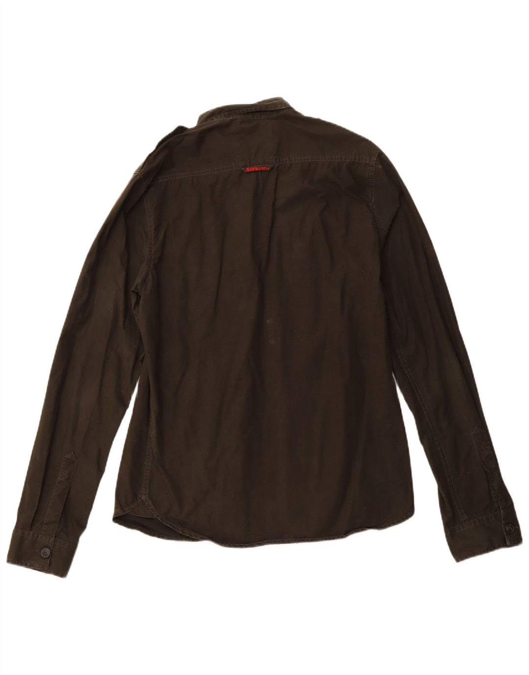 Camisa militar masculina SUPERDRY grande algodão cáqui