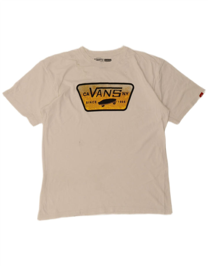 Camiseta Vans masculina gráfica grande algodão branco
