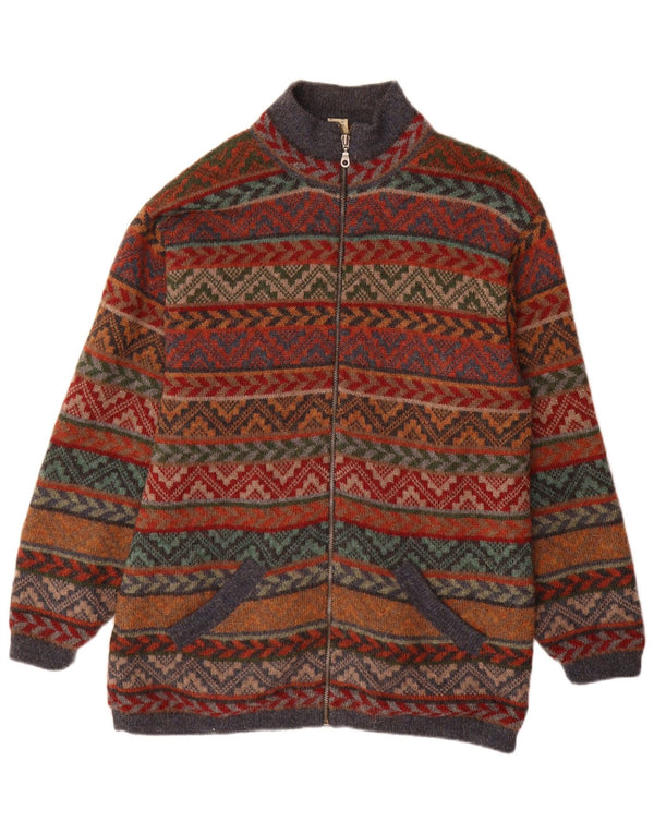 Suéter feminino Waliki Longline Cardigan UK 18 XL multicolorido geométrico