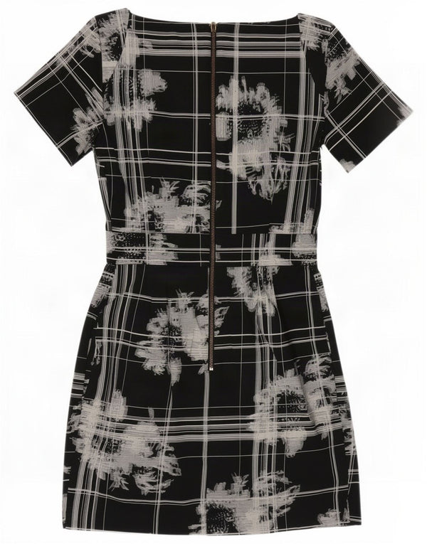 Vestido bainha feminino de conexão francesa Reino Unido 6 XS algodão floral preto