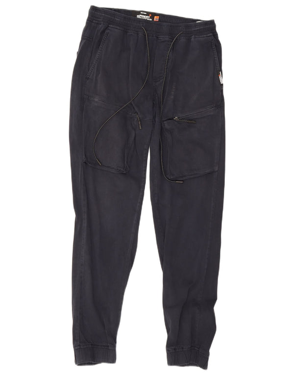 Superdry Mens Joggers Cargo Calças W30 L32 Azul Marinho Algodão