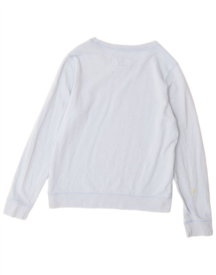 JACK WILLS Womens Graphic Sweatshirt Jumper UK 10 Small  Blue Cotton