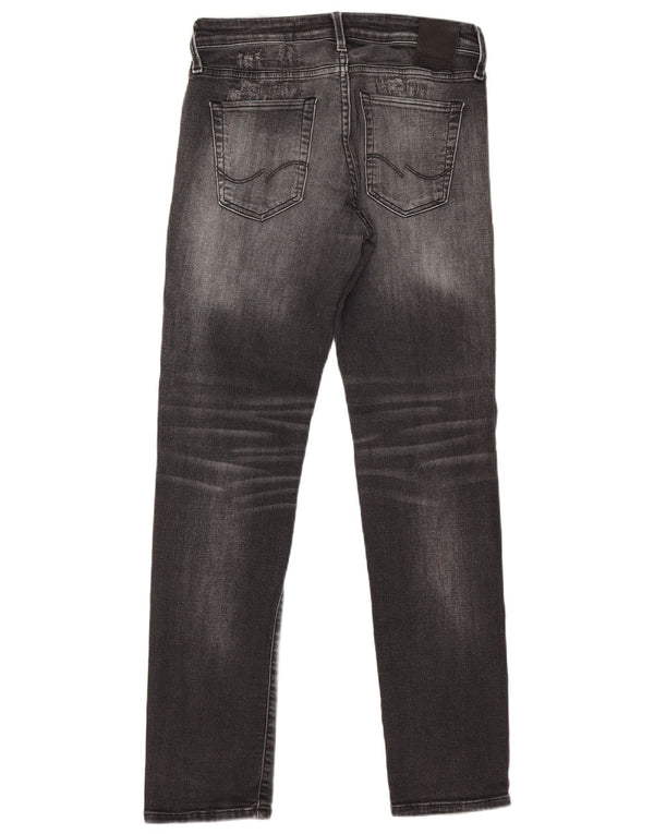 Jack & Jones Masculino GLENN Distressed Slim Jeans W30 L32 Algodão Cinza