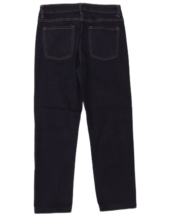 Calça jeans reta feminina Marks & Spencer UK 12 médio W30 L26 azul marinho
