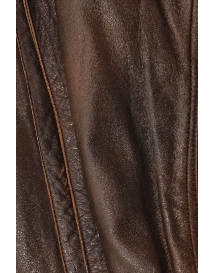 Jaqueta de couro masculina vintage IT 52 XL marrom