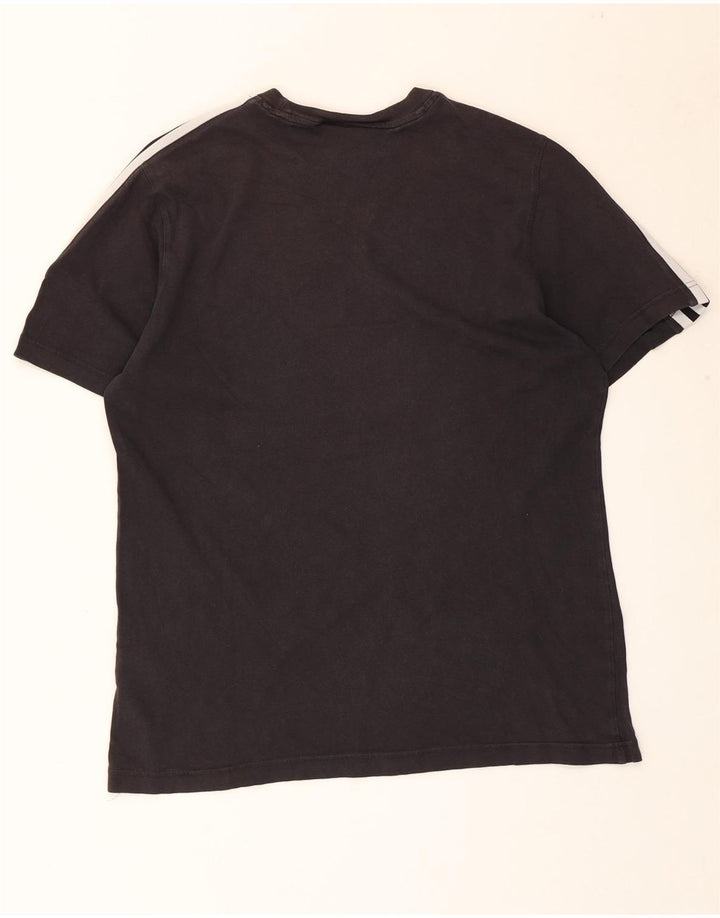 Adidas Mens Camiseta Top Médio Algodão Preto